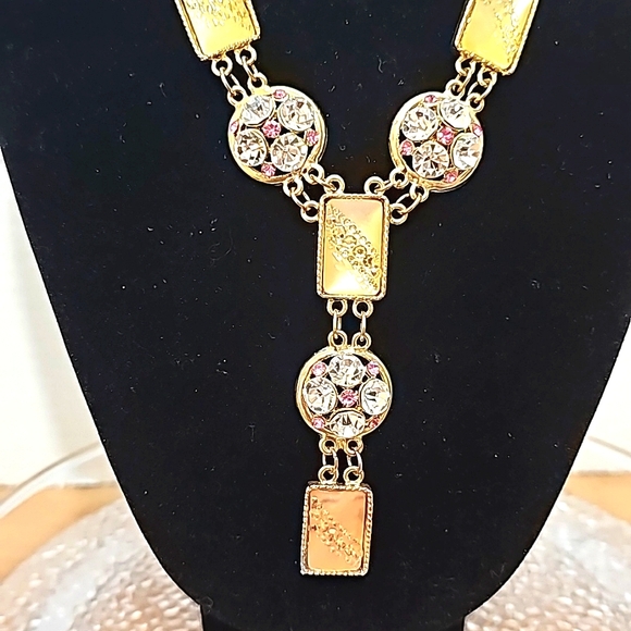Vintage K Dian Lariat Style Bling Necklace - Picture 3 of 6